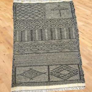 gray moroccan rug with Berber symbols