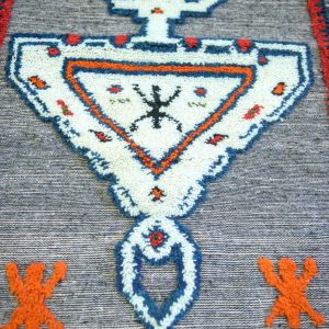 gray moroccan rug with Tazerzit Berber symbol
