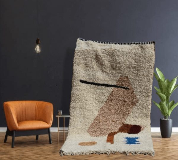 fluffy Moroccan minimalist rug