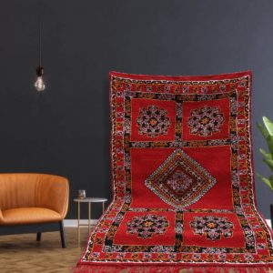 custom size Moroccan red rug