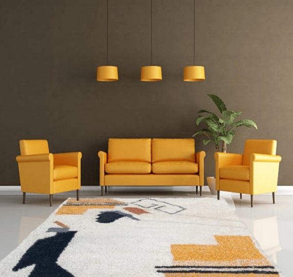 Custom minimalist Moroccan area rug