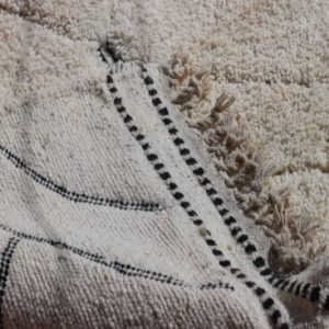 Moroccan Beni ourain fluffy & shaggy white rug
