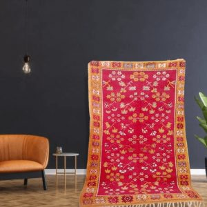 red vintage moroccan rug