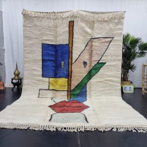 abstract handmade tribal wool rug