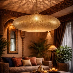 Luxury Handcrafted Moroccan Copper Pendant Light – Intricate Filigree Ceiling Lamp