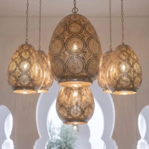 Handmade Moroccan Brass Teardrop Pendant Light