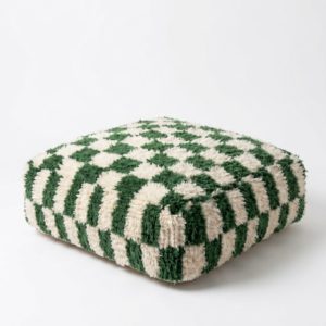 Authentic Beni Ouarain Handmade Berber Wool Pouf – Moroccan Floor Cushion – Handwoven Ottoman –