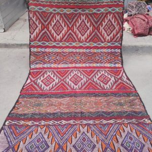 Vintage Handmade Moroccan Berber Rug – Authentic Tribal Wool Carpet – Handwoven Moroccan Kilim – Colorful Geometric Area Rug – Boho Home Decor